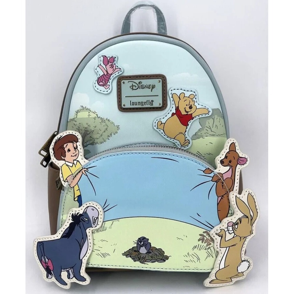 Loungefly Disney Winnie the Pooh Mini Backpack Light Blue Brown